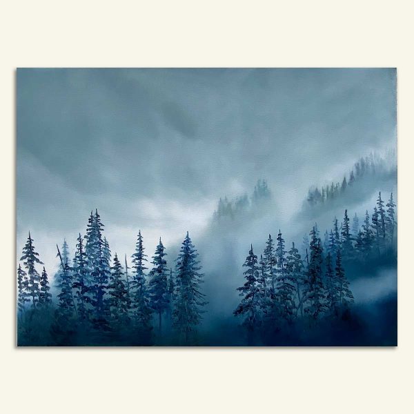 Maleri af tåget bjergside af Kamilla Ruus