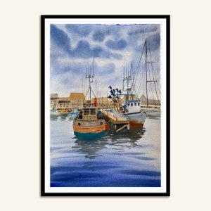 Maleri af fiskekutteren Seadog fra Gilleleje havn