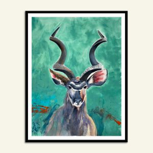 Maleri af stor kudu antilope af Kamilla Ruus