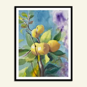 Maleri af citroner af Kamilla Ruus