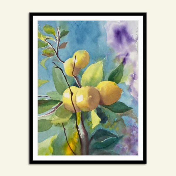 Maleri af citroner af Kamilla Ruus